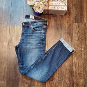 Ag Adriano Goldschmied Women's Straight Leg Jeans in Dark Blue Wash